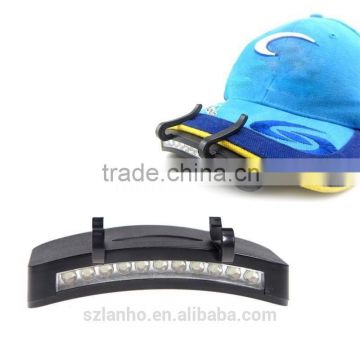 2016 new wholesale 11 LED Clip Hat Cap Lamp Light Headlamp outdoor Fishing Camping Hiking Walking Lamp