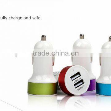 Wholesale Colorful Dual USB Car Charger Promotional customized mini Universal USB Car Charger