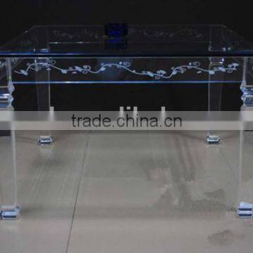 Professional manufacturer good carft competitive price acrylic high transparent table with chiar