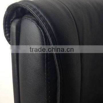 Mid Back Black Leather Home Office Furniture Meeting Chairs Office With no Wheels photo-2