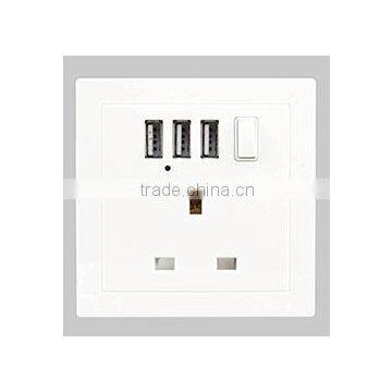 CE&RoHS approved 5V/2100mA universal usb wall switch socket