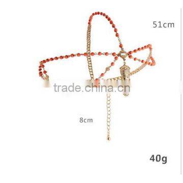 Christmas Gift Alloy Chain,acrylic Beads Indian Hair Jewelry,head Accessory photo-2