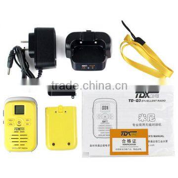 Mini Yellow UHF 450-470MHz16CH FM Scan Monitor Emergency Alarm Flashlight Function Walkie Talkie