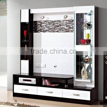 2016 Wooden Lcd tv Stand Led Light Wall tv Unit