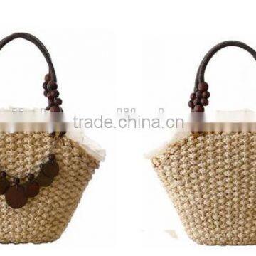 rattan shoulder bag raffia straw beach bag