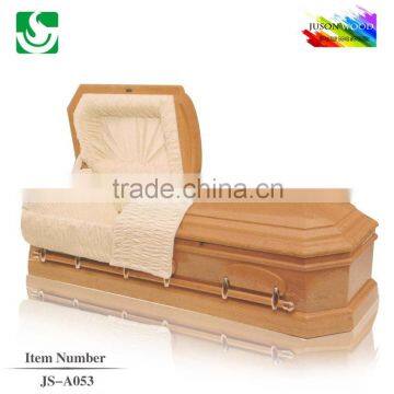 High quality cheap lacquered solid wood casket