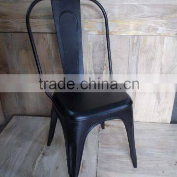 black-industrial-chair,MODERN BLACK METAL DINING CHAIR