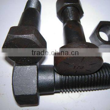 Black Double Threaded Stud Bolt And Nut photo-2