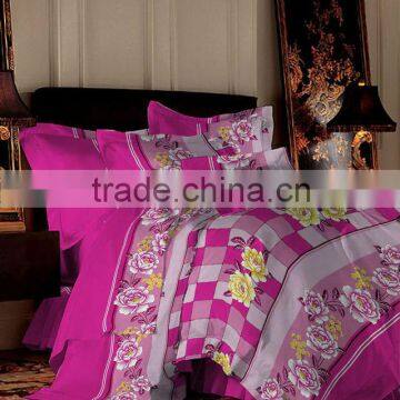 2013 fashion 100% polyester brushed bedding fabric for home textile with flower pattern