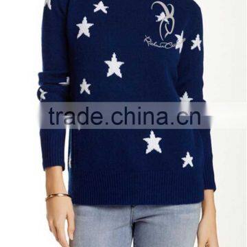 Stars Pattern Woolen Sweater New Designs For Ladies