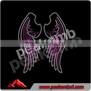 Wings Rhinestone Heat Transfer Wholesale Rhinestone Applique for Tshirts