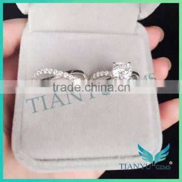 Fashion Design 18K White Gold Round 100facets Cut Moissanite Diamond Rings for Wedding photo-6