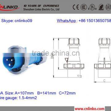 2P+E 16A IP67 male and female plugs