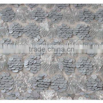 Latest Wholesale Gray Sequin Fabric India/100 Polyester Glitter Sequin Fabric photo-2