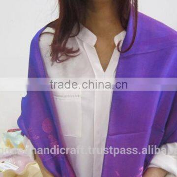 Flower patterns in purple silk scarf for body accessories made in Vietnam, beautiful products