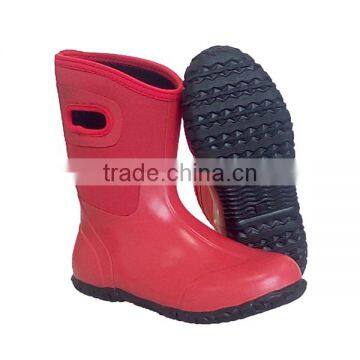 Womens Frame Red Neoprene Rubber Rain Boots Wholesale