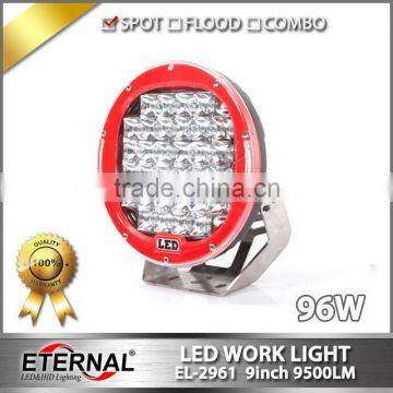 96W driving light 9" headlight high power off road rubicon 4WD led work light heavy duty mining truck spotlight