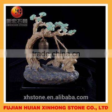 Lovely Shaolin Little Monk Buddha Statue Sleep on Stone