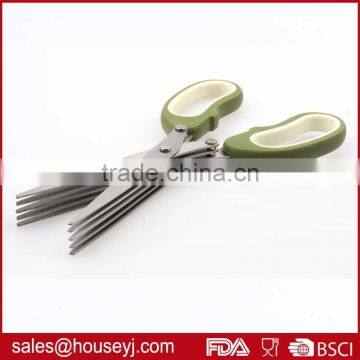 5 Layer Blades Kitchen Herb Scissors With Soft Grip Handle Stainless Steel Kitchen Scissors photo-3