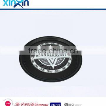 PS Dia 33.2cm Plastic transparent round snack serving tray/TPR anti-skid anti-slip tray