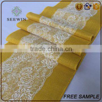 2016 Lace Pattern Burlap Table Runner photo-5