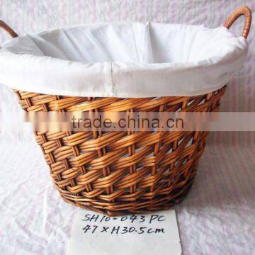 new wicker storage basket with 2 loops handles
