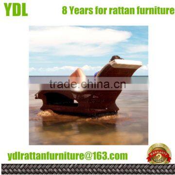 Youdeli Rattan Garden Outside Patio Furniture Chaise Lounge Bed