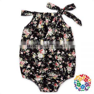 Wholesale girl clothing smock bubble baby girl romper florals inftant toddler clothes baby cotton romper