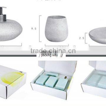 New Fashion Gray Resin Sandstone Imitation Marble Bath Accessories Set photo-2