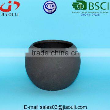 BSCI Audit Factory Grey sand surface Ball shape ceramic garden planter