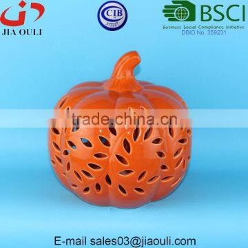 BSCI Audit Factory LED Light Halloween Pumpkin, Ceramic Pumpkin photo-3