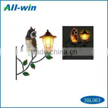 new style garden decoration solar light with metal owl