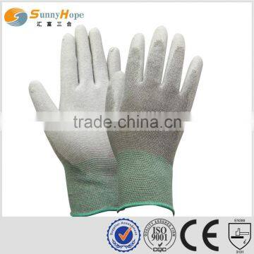 Sunnyhope Cut Resistant 13 Gauge Carbon Fiber Grey pu Coated Gloves