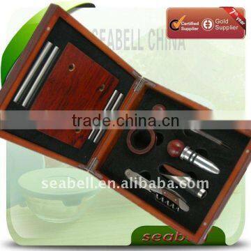 K0450-7W luxury wooden box with 5pcs wine set