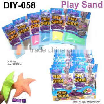 DIY educational colorful moving magic play sand with Tools and Molds for kids