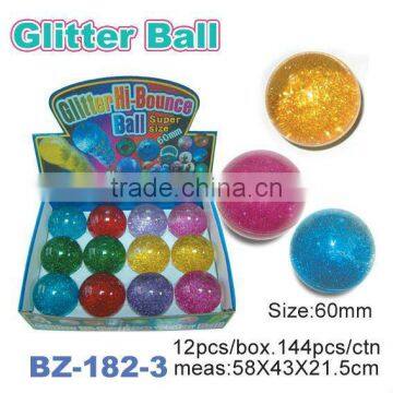 Novelty 60mm TPU Water Glitter Bouncing Ball