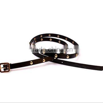 Wholesale Rivet Decorated Square Buckle Sex Women Lady Thin PU Waist Belt photo-3