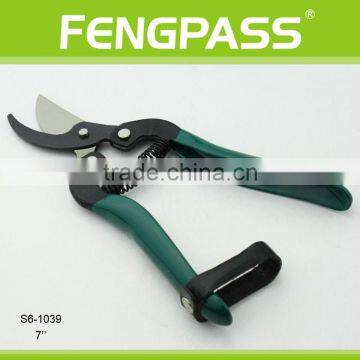 S6-1039 7 Inch Iron Steel and Plastic Handle Strong Cutting Gardening Pruning Garden Scissors