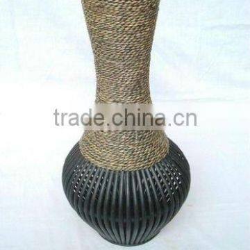 Bamboo flower pot, wooden flower pot.