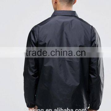 Custom Black Plain Button up Track Jacket photo-2