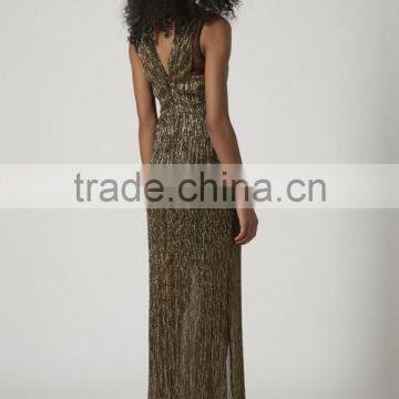 Latest Casual Dress Designs Sexy Ladies Side Split Sleeveless One Piece Long Maxi Frog Dress photo-6