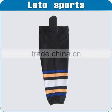 custom black striped ice hockey socks