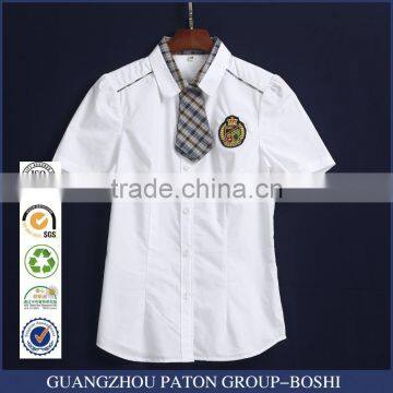 Guangzhou Manufacture Classic Summer School White Dress Shirt