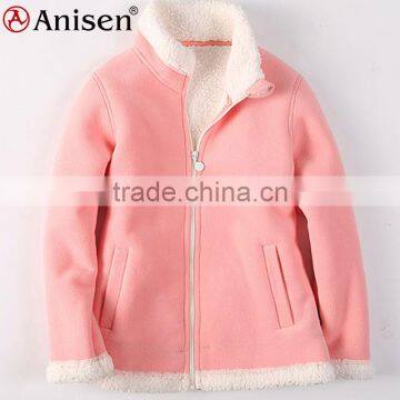 wholesale price pink fleece sherpa lining kids jacket