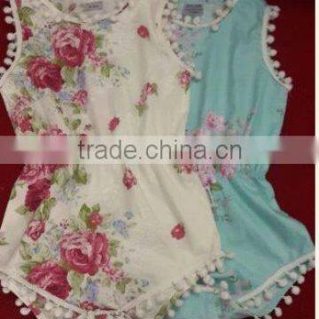 2017 Ponpon Floral Baby Romper Months Girls 100% Cotton Rose Vintage no Minimum Quantity. Etsy Item photo-4