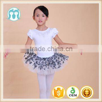 kids dress Children's dancing tiny flowers embroidered dress kid ballet dancewear clothes