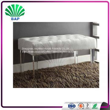 Popular White Bench Clear Acrylic Bench Shop Waiting Corner Bench Sofa photo-3