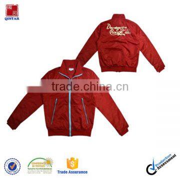 Fashion Red Stain Polyester Shiny Spring Men Bomber Jacket