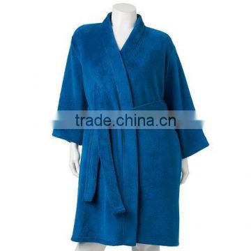 Long sleeves wholesale bathrobe,custom blank cotton bathrobe for women