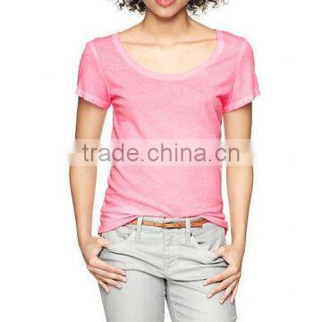 WOMENS COTTON SCOOP NECK T SHIRT